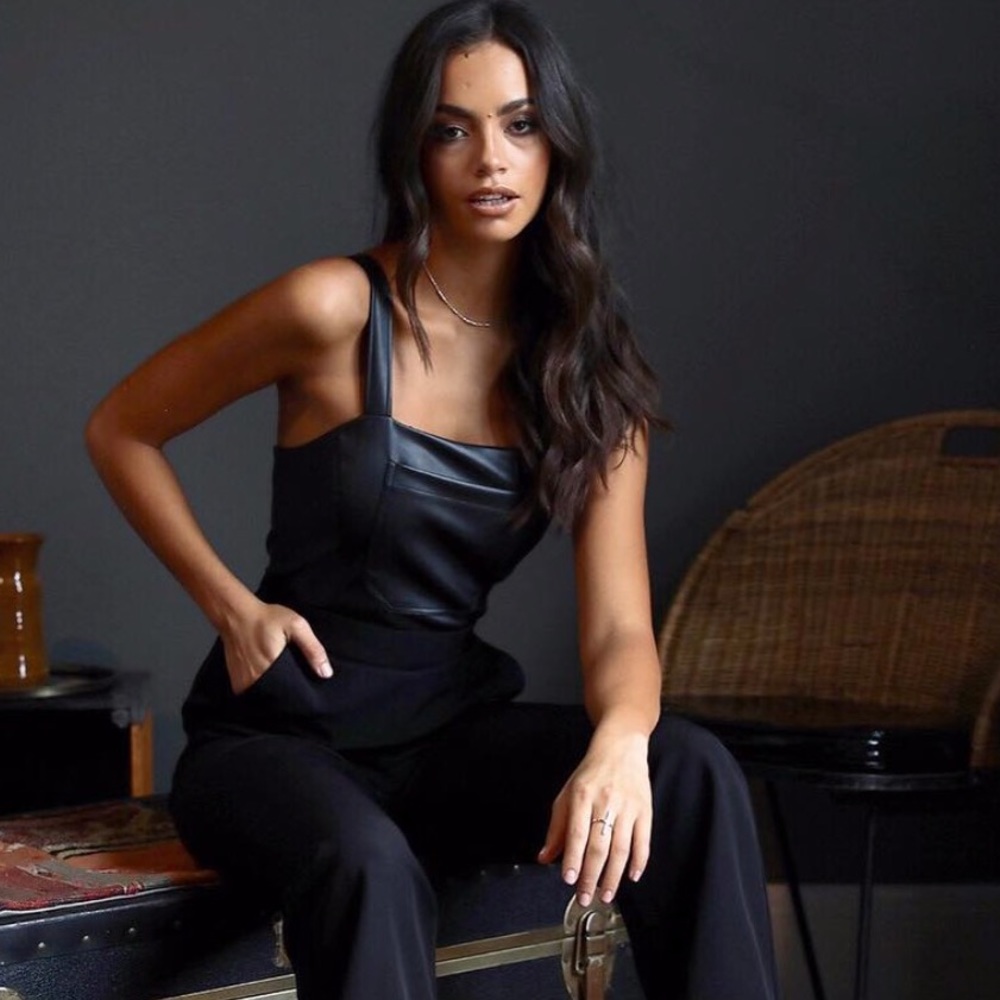 NWT JoJo FLETCH Leather Jumpsuit - Picture 2 of 6